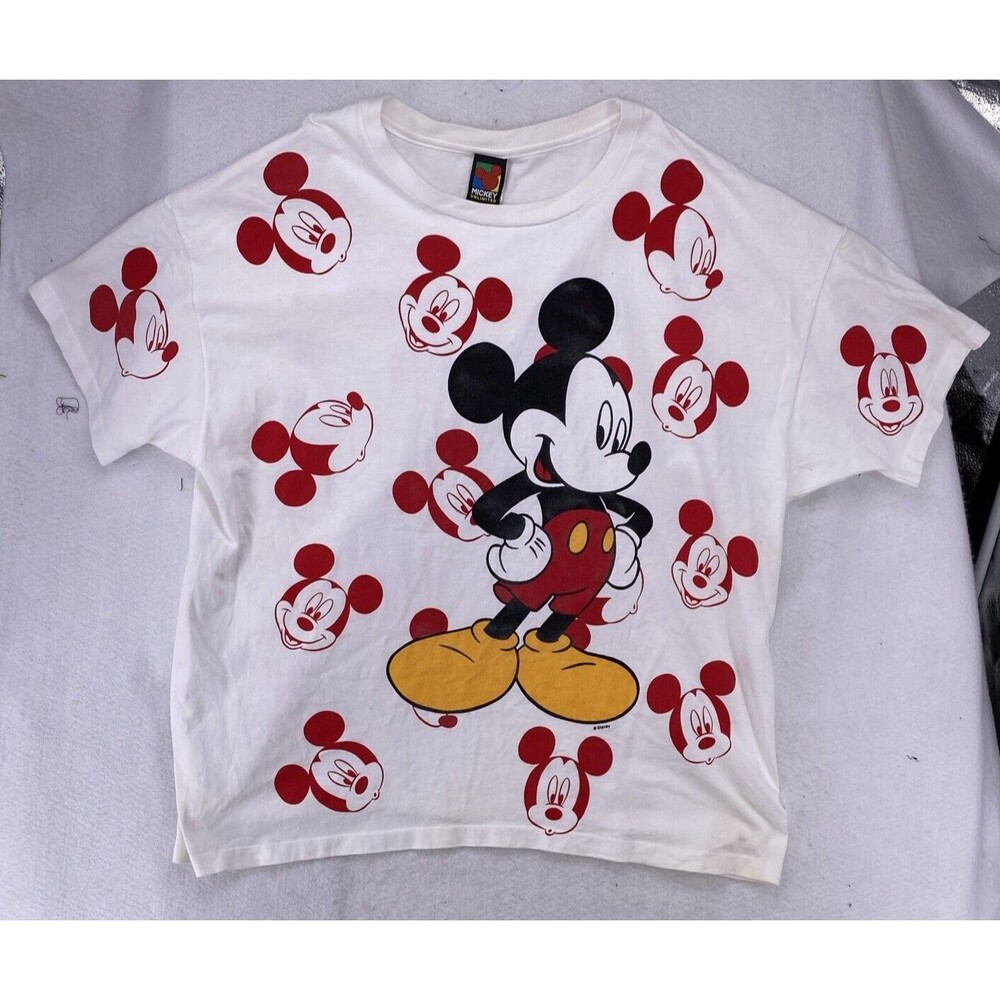 Mickey Unlimited Shirt 2XL XXL White Mickey Mouse All Over Print Made in USA